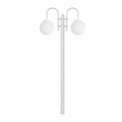 Lampadaire extérieur BOOM-2 BRAS EN FORME DE BOULES- BLANC