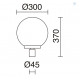 Boule ronde coloris blanc diamètre 300 mm pour mât CAST