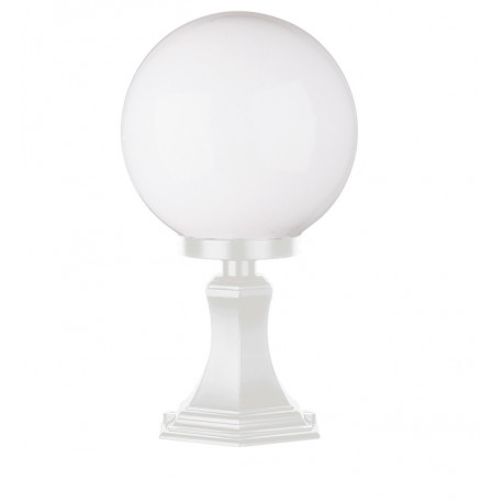 Borne classique CAST IP43 E27 coloris BLANC- Boule ronde diamètre 300 mm