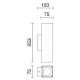 Applique STONE en béton - up and down - IP65 -GU10 2x12W - coloris corten