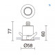 Encastré au plafond NABUCO IP68 LED COB 4W 3000K Acier inoxydable-FAISCEAU DE 14 DEGRES