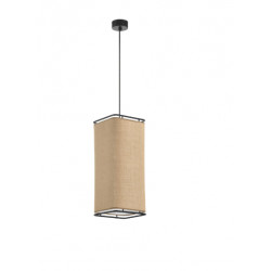 Suspension Akiro Small coloris lin marron crée par désigner - style japonais - E27- hauteur 47 cm