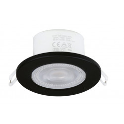 Spot encastré de plafond KRAO- enjoliveur NOIR LED SMD - 6.5 W -CCT -2700 à 4000 K-IP65 - Angle 100 °- diamètre 85 mm intérieur