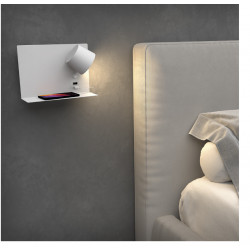 Applique avec Lampe de lecture SERENE et ses 2 prises USB LED SMD 6W - 732 lm 3000K coloris blanc