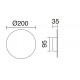 Applique Circular LED SMD 9W - 890 lm -3000K noir- diamètre 200 mm- de forme ronde.