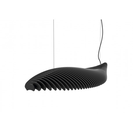 Suspension FISCH en bois de hêtre coloris noir 2870 lumens 2700 k longueur 1427 mm