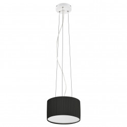 Suspension led VORADA avec son abat jour en forme de ruban enveloppant de coloris noir- diamètre 300 mm