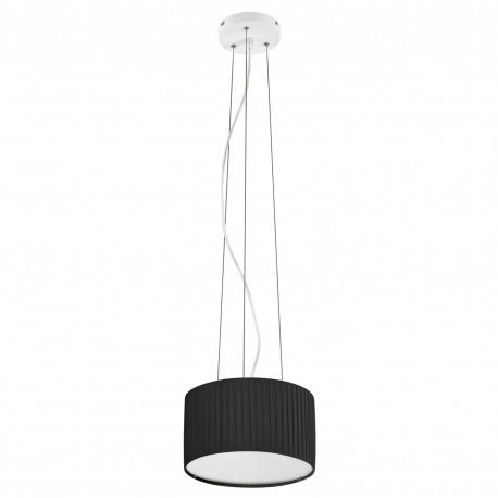 Suspension led VORADA avec son abat jour en forme de ruban enveloppant de coloris noir- diamètre 300 mm