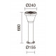 Borne LED solaire noire en aluminium - 3000 et 4000K - IP 65 - IK 08 - ht 680mm Noir- détecteur crépusculaire