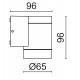 Applique haut/bas 2x4.5- GU10 ANTHRACITE - CUB - fabrication en aluminium-IK06-HT 96 MM