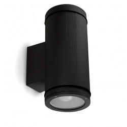APPLIQUE TRAMUNTANA - forme RONDE- IP65-ECLAIRAGE VERS LE HAUT ET LE BAS -ALUMINIUM - VERRE TRANSPARENT