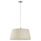 Suspension FIRENZE avec son abat jour en coton - à équiper d'une ampoule E27 - coloris abat jour chromé blanc- diamètre 50 cm