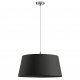 Suspension FIRENZE avec son abat jour en coton - à équiper d'une ampoule E27 - coloris abat jour chromé blanc- diamètre 50 cm