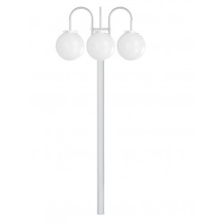 Lampadaire extérieur BOOM-3 BRAS EN FORME DE BOULES- IP43 E27 42W BLANC livré avec son mat hauteur totale de 1915 mm