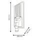Projecteur solaire 7000 lumens - IP 65 - 4000 K -hauteur 3 à 4 m- mat 60 mm- 200 w