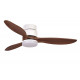 Ventilateur de plafond avec lumière MISTRAL LED CCT 2700/3200K/4000K-finition enjoliveur blanc avec lames en bois