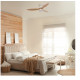 Ventilateur de plafond avec lumière MISTRAL LED CCT 2700/3200K/4000K-finition enjoliveur blanc avec lames en bois