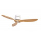 Ventilateur de plafond -diamètre 132 cm - pour pièce de 12 à 25 m2-finition enjoliveur blanc avec lames en bois blanc