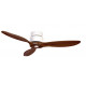 Ventilateur de plafond -diamètre 132 cm - pour pièce de 12 à 25 m2-finition enjoliveur blanc avec lames en bois coloris hêtre