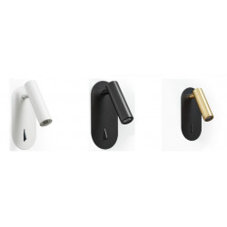 Applique DIRK- avec liseuse -fixation en saillie - LED SMD 3W 3000K - 200 lumens et son interrupteur Noir Or