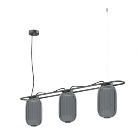 Applique en verre cristal fumé gris- crée par le désigner Nacho Timon -LED SMD AC 10W 830lm 2700K CRI90- 2700 kelvins