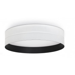 suspension circulaire ronde à poser en saille blanc extérieur, intérieur noir, diamètre 405 mm, 30 w, 3316 lumens