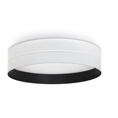 suspension circulaire ronde à poser en saille blanc extérieur, intérieur noir, diamètre 405 mm, 30 w, 3316 lumens