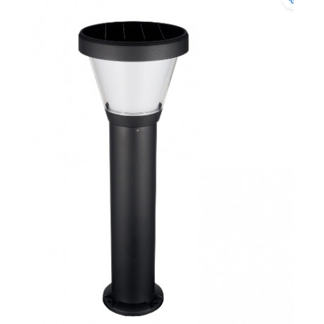 lot de 10 Bornes LED solaire noire en aluminium - 3000 et 4000K - IP 65 - IK 08 - ht 680mm Noir- détecteur crépusculaire