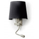 Applique de lecture FIRENZE2 E27 +LED SMD 3W 3000K nickel satin abat jour blanc demi lune 
