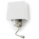 Applique liseuse de lecture FIRENZE2 E27 +LED SMD 3W 3000K nickel satin abat jour demi lune coloris beige 2 Prises USB.