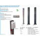 BORNE ACIER potelet métallique gris pour lecteur, H1100xL60xP40
