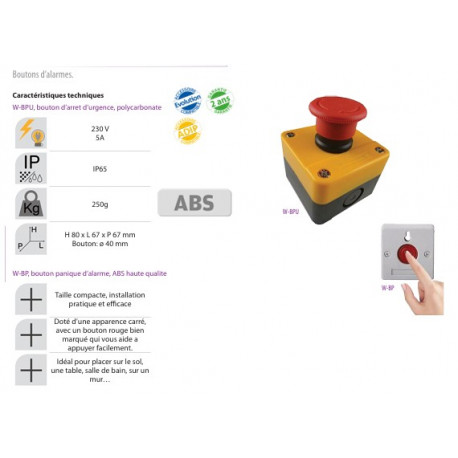 bouton d’arret d’urgence, polycarbonate