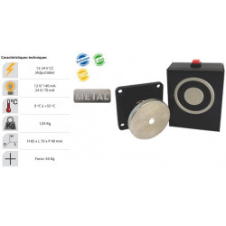 Ventouse de maintien extérieur avec bouton de déblocage.- force 50 kgs