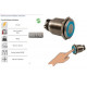 bouton poussoir rétroéclairé -rond- inox ,no/nf, diamètre de 24 mm