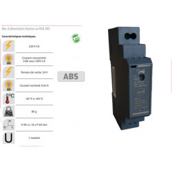 Alimentation rail-din 24v 0,63A fixation par rail-din 1 module