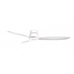 Ventilateur de plafond avec lumière MISTRAL LED CCT 2700/3200K/4000K-finition enjoliveur blanc avec lames en bois