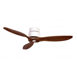 Ventilateur de plafond MISTRAL coloris blanc avec lames en bois HETRE