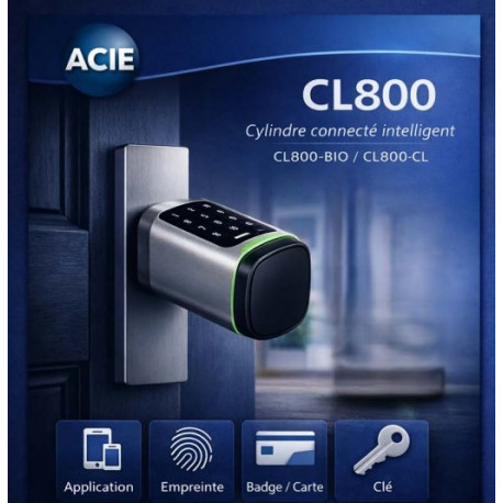Cylindre de porte avec clavier à codes intégré et lecteur RFID fonctionne avec une empreinte digitale, des cartes 125kHZ ou 13,5