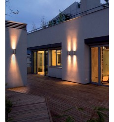 APPLIQUE TRAMUNTANA - forme RONDE- IP65-ECLAIRAGE VERS LE HAUT ET LE BAS -ALUMINIUM - VERRE TRANSPARENT
