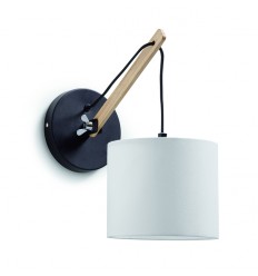 Applique BRITTA - IP20 - E27- 60W- coloris noir - beige - abat jour blanc