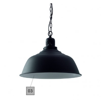 ANTIQ- Suspension en acier style industriel coloris noir ou blanc -IP20