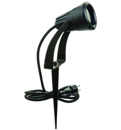 Spot piquet orientable 335 ° - IP67 - IK 07 - 240V - GU10 - NOIR - Hauteur totale 34.4 cm